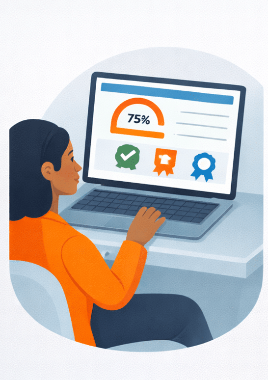 association member working on self-paced online learning