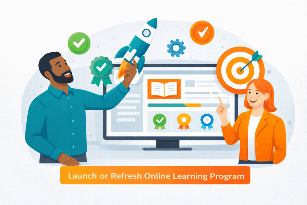 association education team launching their refreshed online learning program