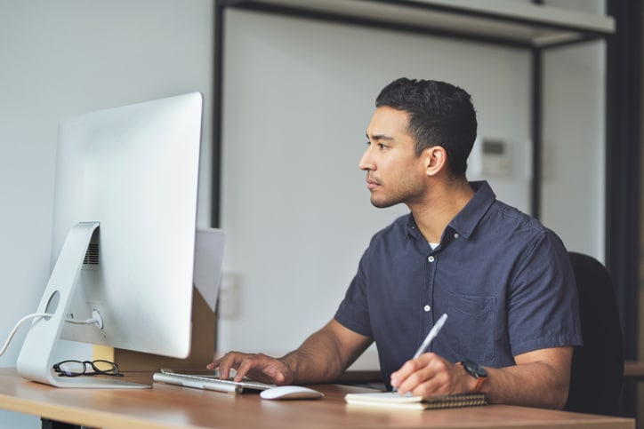 man reviewing lapsed member survey results