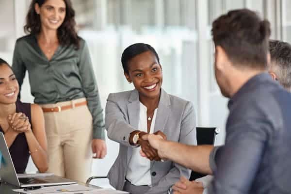 two people shaking hands