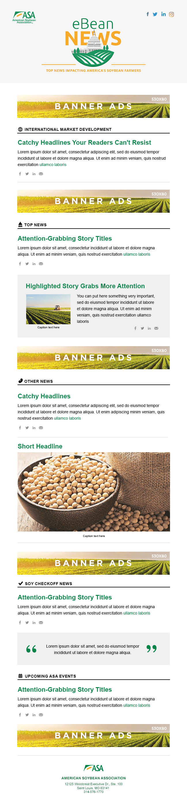 monthly news email design