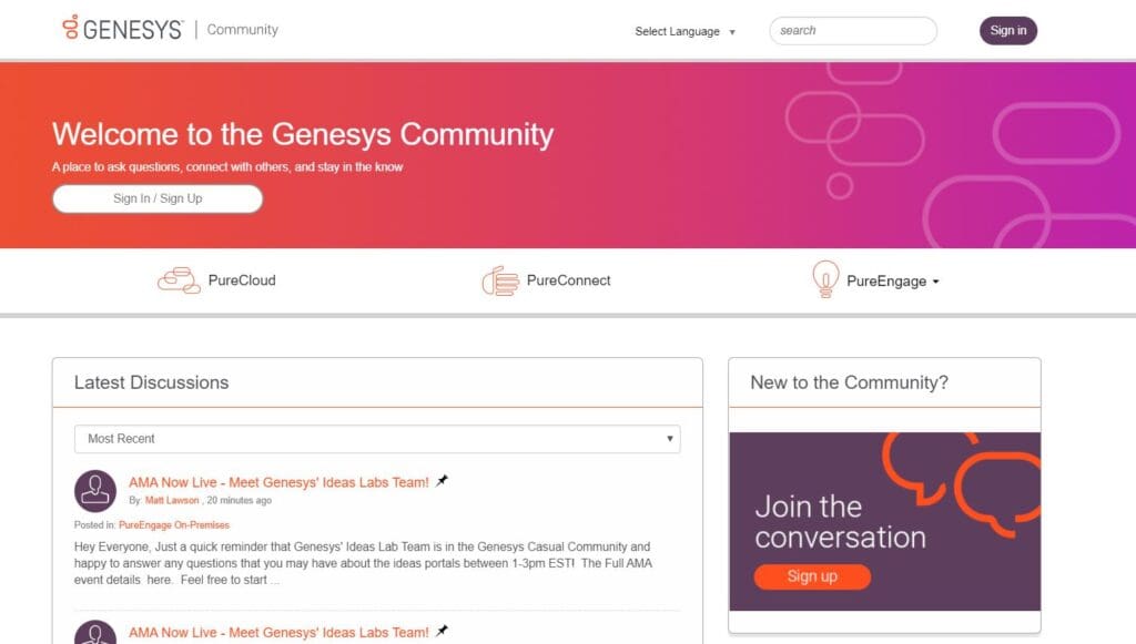 Genesys Customer Community Powered by Higher Logic