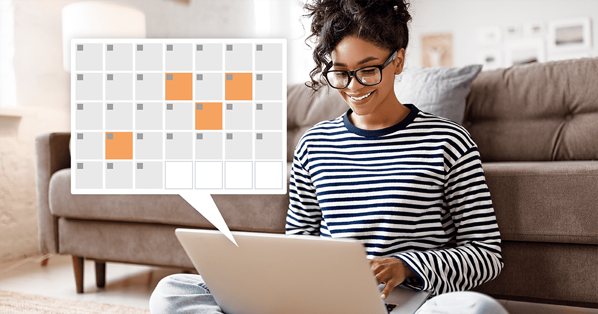 woman reviewing calendar of events