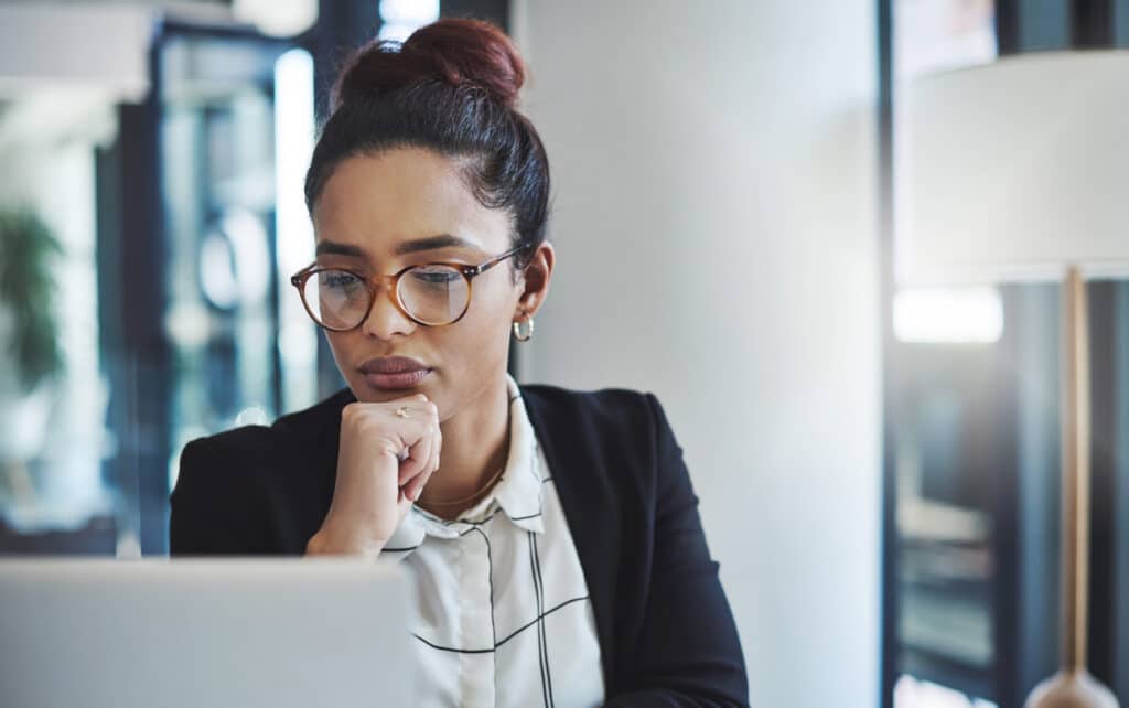 woman working on email marketing on computer