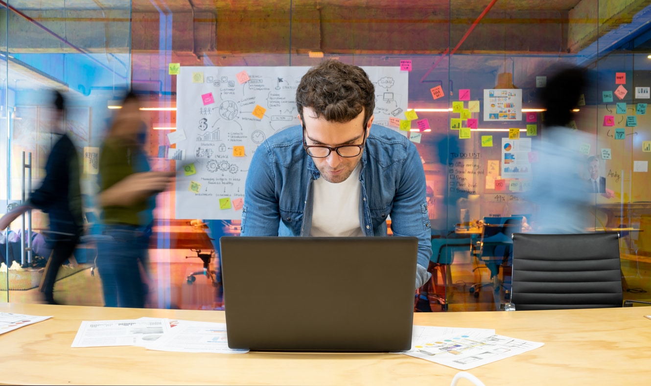 man putting together an email marketing campaign with segmentation and A/B tests