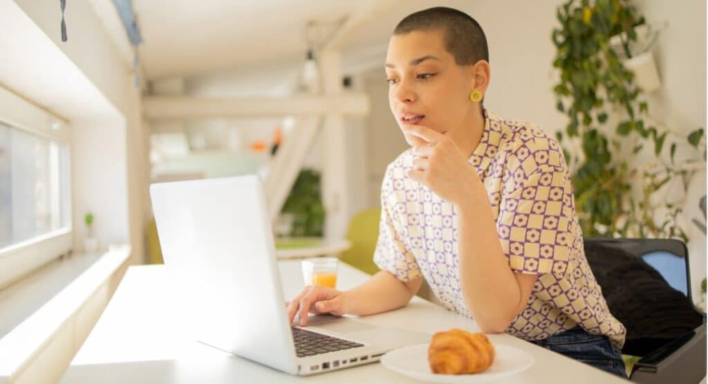 Person working on computer using automation tools