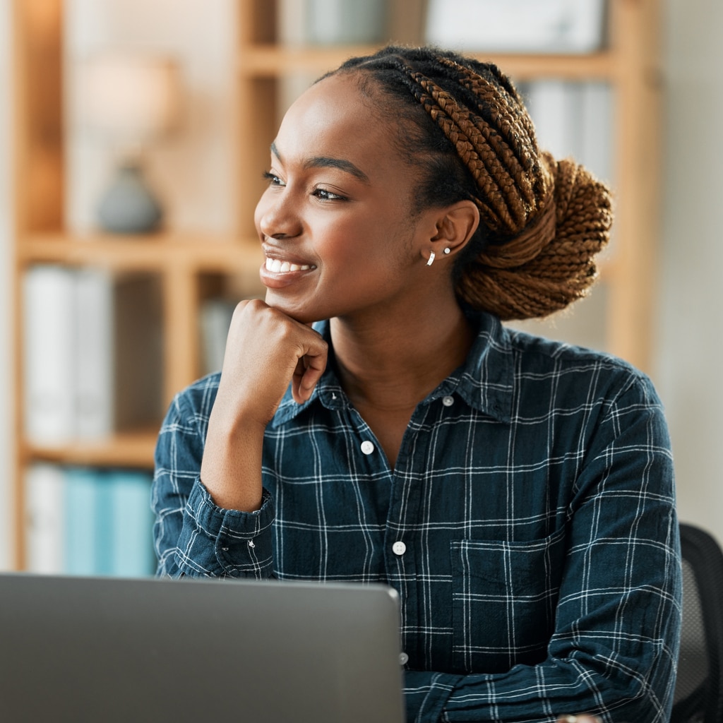 woman sharing content on an online community