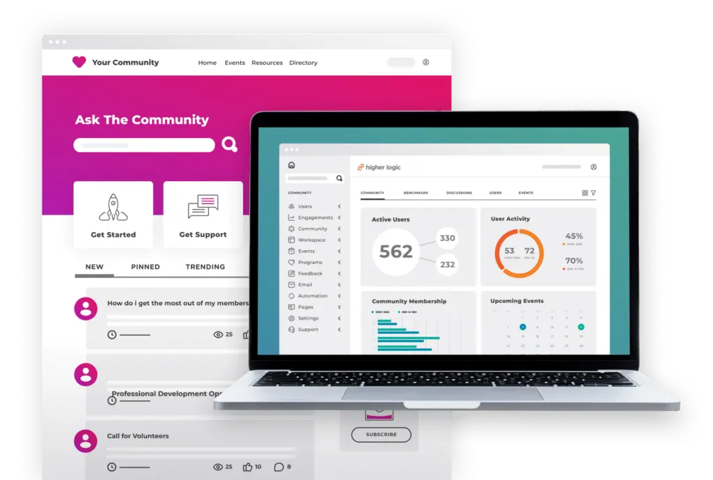 Screenshots of Higher Logic Thrive Community Software